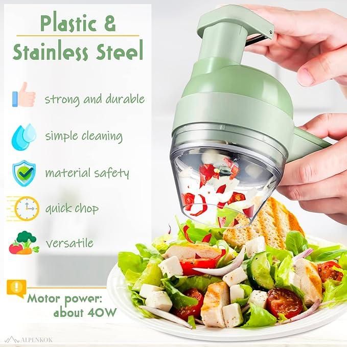 4-in-1 Portable Electric Vegetable Cutter Set β Wireless Food Processor
