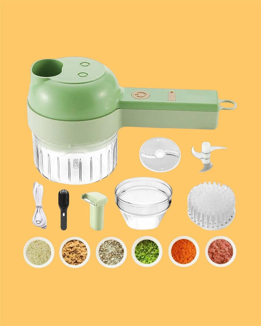 4-in-1 Portable Electric Vegetable Cutter Set – Wireless Food Processor