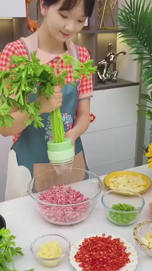 4-in-1 Portable Electric Vegetable Cutter Set – Wireless Food Processor